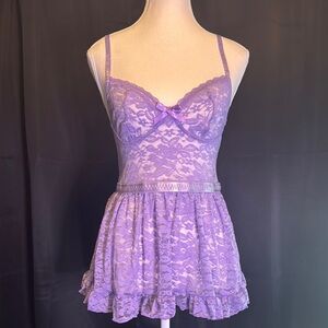 Purple Lace Babydoll Dress, NWT, Small